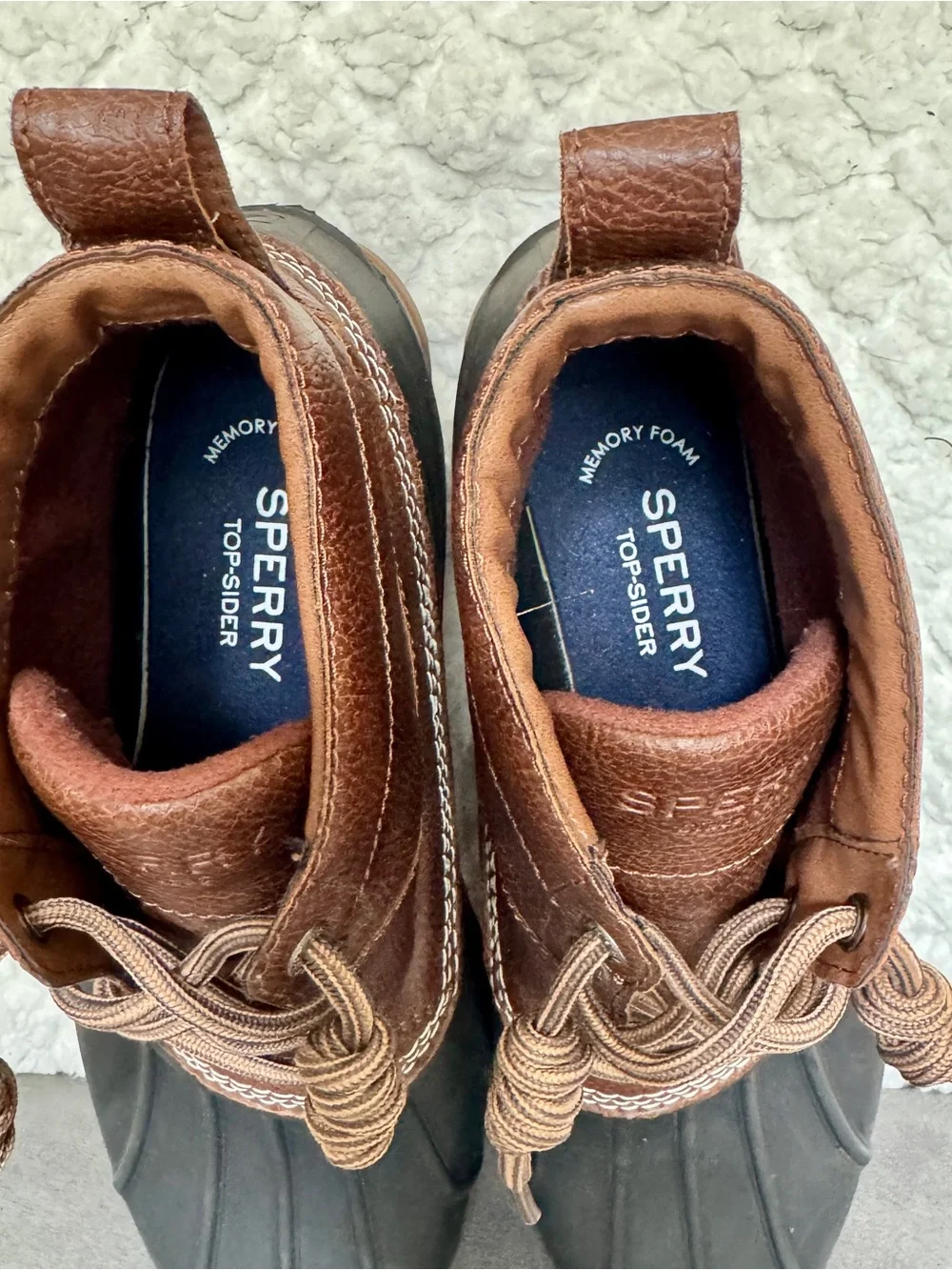 Sperry Men's Brown Leather and Brown Rubber Duck Boots